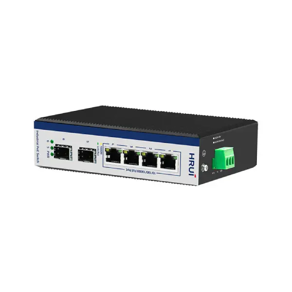 سوییچ شبکه صنعتی اترنت 4 پورت POE اچ آر یو آی مدل HR600-AFG-42S