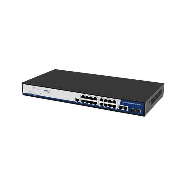 سوییچ شبکه مدیریتی 16 پورت POE اچ آر یو آی مدل HR-AFGM-1622S-300