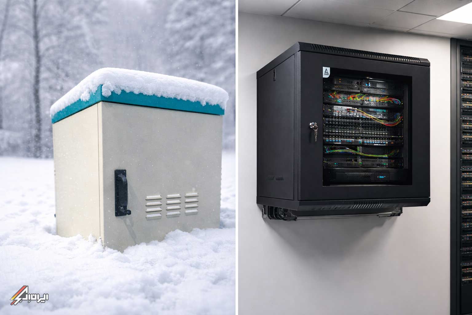 رک شبکه نصب در فضای باز و فضای بسته