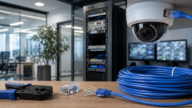 برای دوربین‌های مداربسته تحت شبکه (IP) چه نوع سوکت و کابلی استفاده کنیم؟